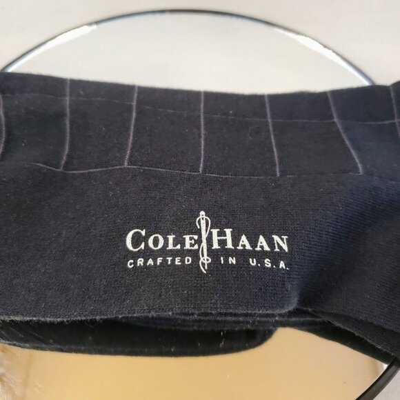 Cole Haan Mens Dress Socks 2 Pairs Black & Navy Ribbed And Grid Pattern USA - Picture 1 of 5